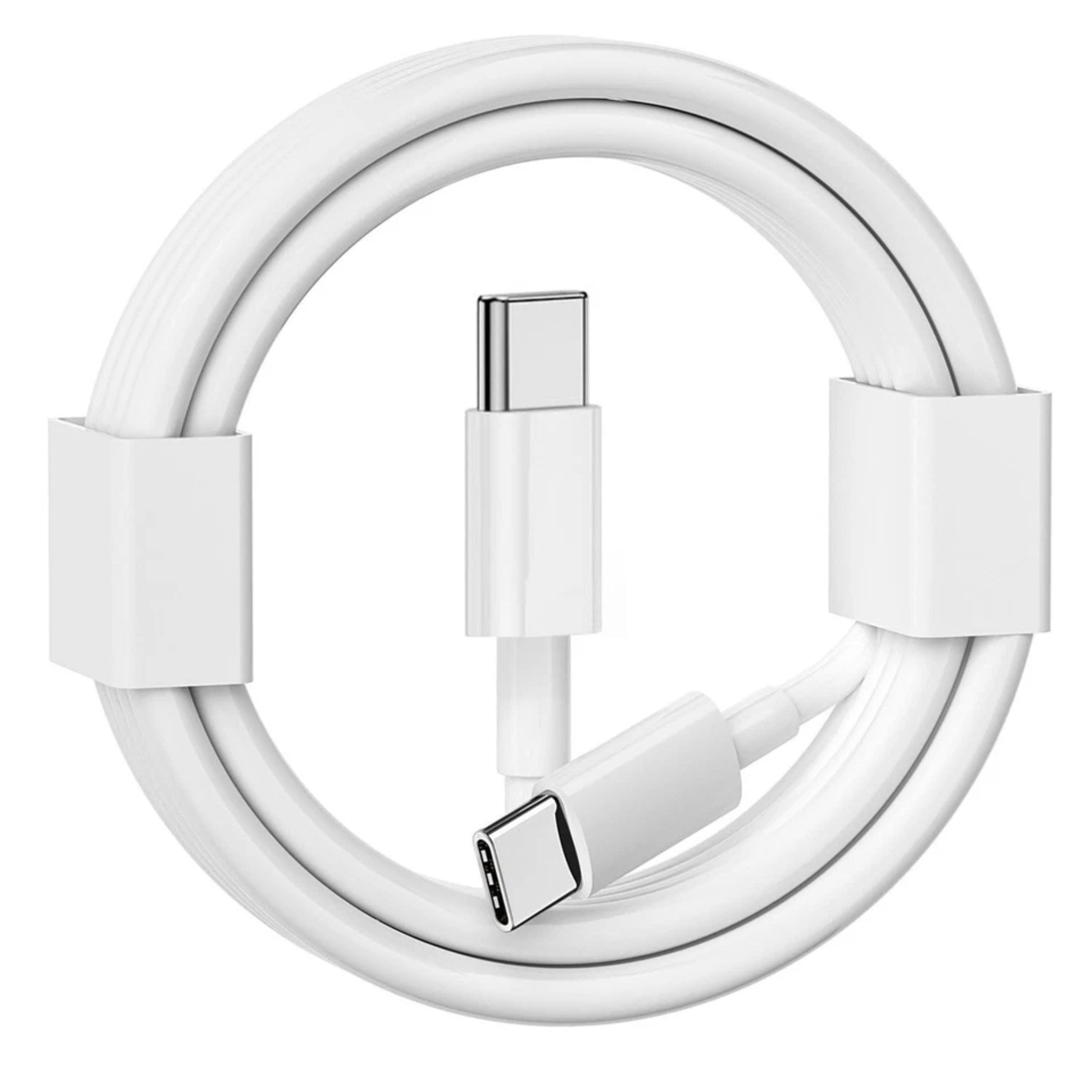 Kitcheniva - USB-C To USB-C Fast Charger Cable 60W For iPhone 15 16 17 Pro Max 3 Ft White 2 Pack