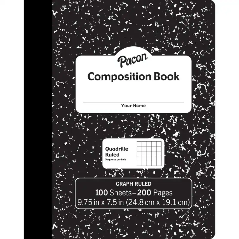 Pacon Composition Book, Black Marble, 1/5