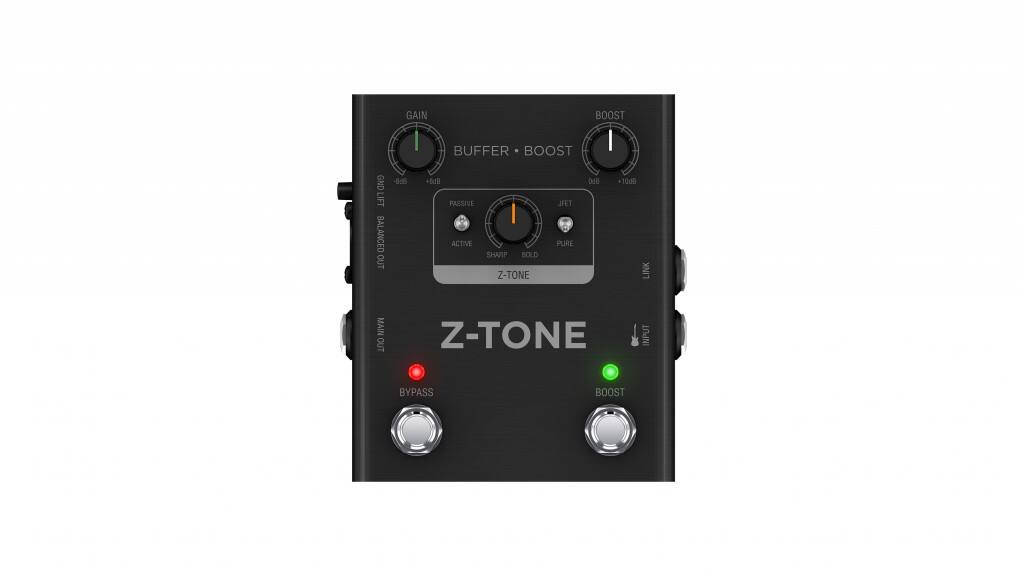 GAIN | BOOST BUFFER BOOST I GND LIFT BALANCED OUT -8d8 +5d PASSIVE I ACTIVE SHARP BOLD Z-TONE JFET PURE 0di 10d0 LINK MAIN OUT Z-TONE INPUT BYPASS BOOST