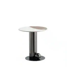 Manhattan Comfort - Laurel Modern Glam Sintered Stone Top End Table - Black