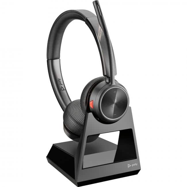 HP - Poly SAVI 7220 Office On-Ear Headset, On-Ear Headset - Bi-directional - Adjustable headband - 100 - 6800 Hz - Black
