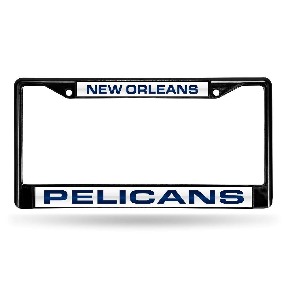 New Orleans Pelicans NBA Black Metal Laser Cut License Plate Frame