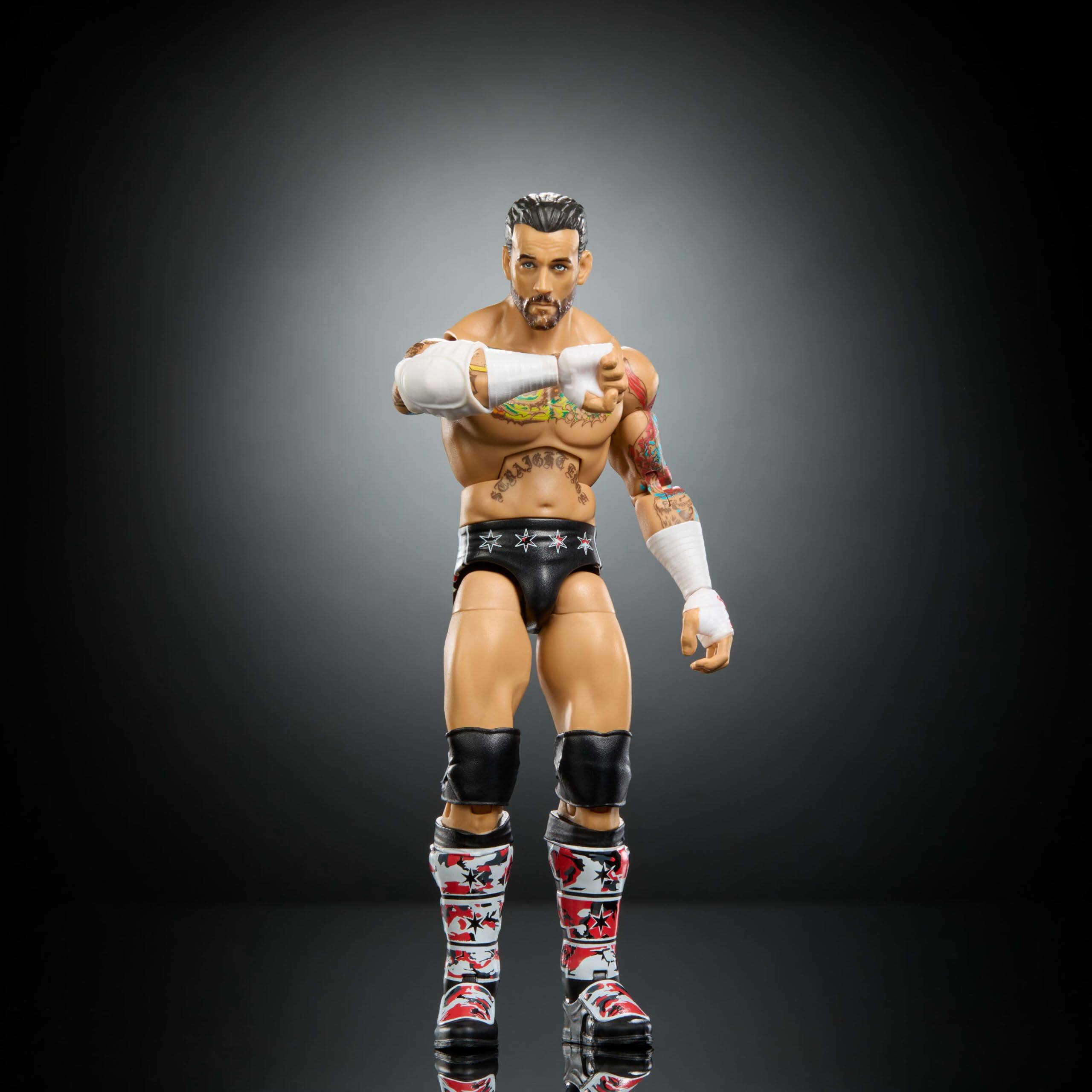 Alt View 4. Mattel - Mattel WWE Elite Collection Top Picks Action Figures & Accessories Set, 6-inch Collectible CM Punk with Swappable Hands.