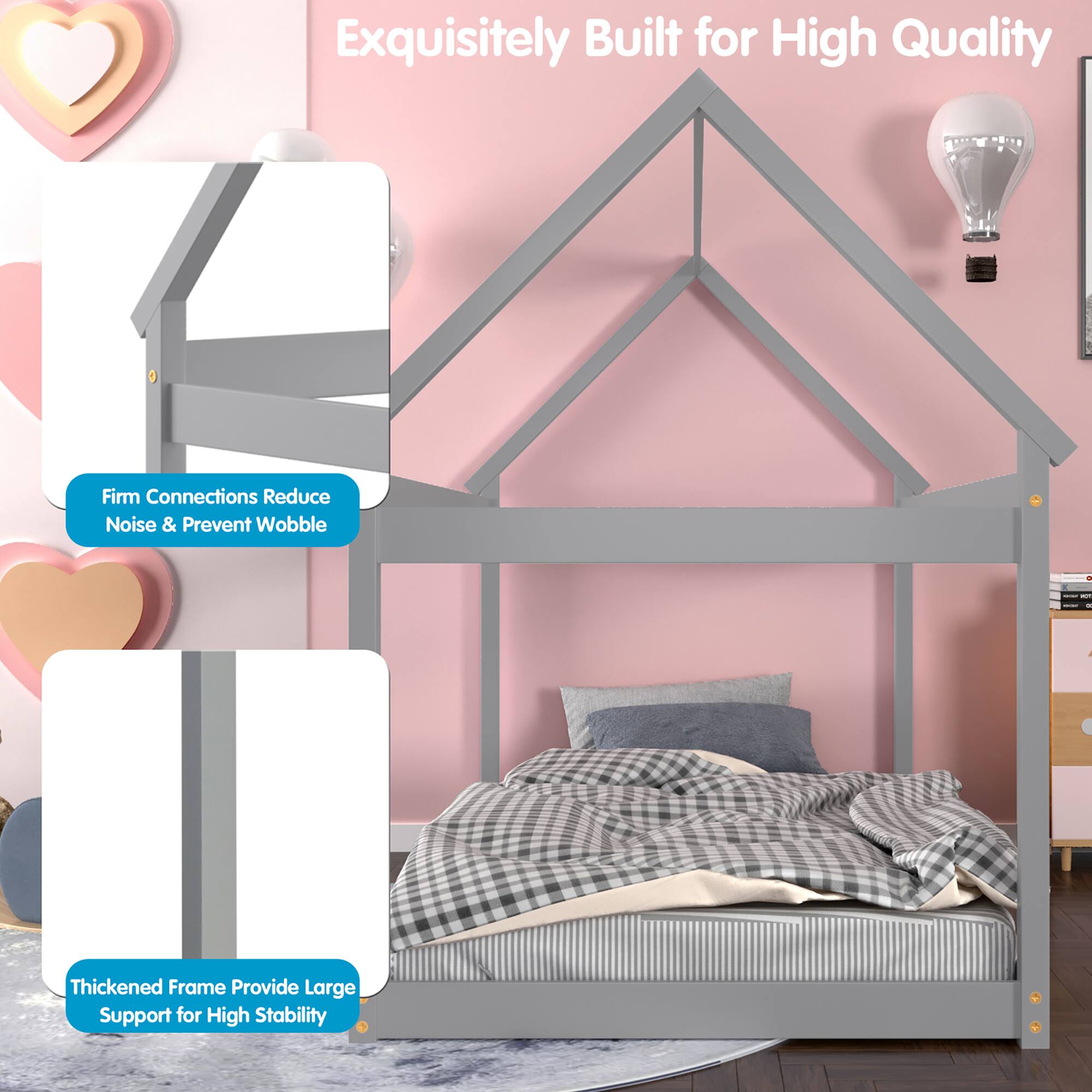 Exquisitely Built for High Quality

- Firm Connections Reduce Noise & Prevent Wobble
- Thickened Frame Provide Large Support for High Stability