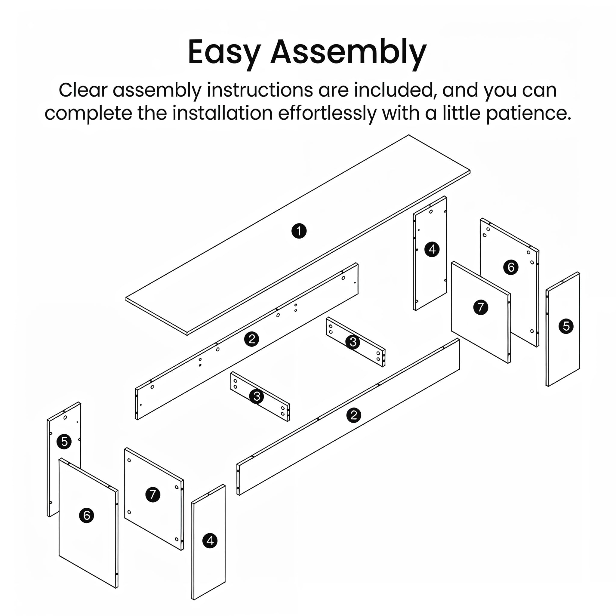 Easy Assembly

Clear assembly instructions are included, and you can complete the installation effortlessly with a little patience.