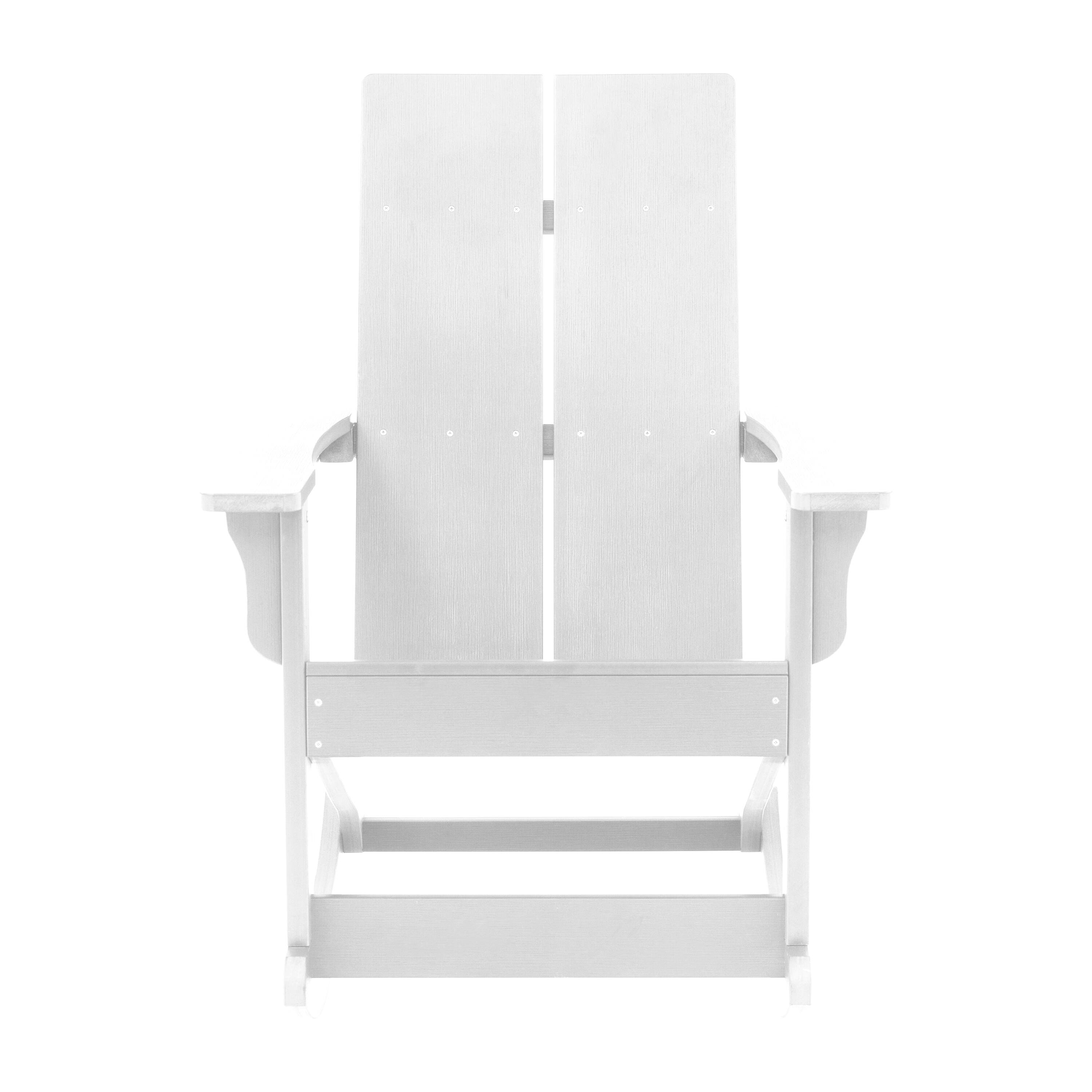 Alt View 9. Emma + Oliver - Modern All-Weather Poly Resin Adirondack Rocking Chair for Indoor/Outdoor Use - White.