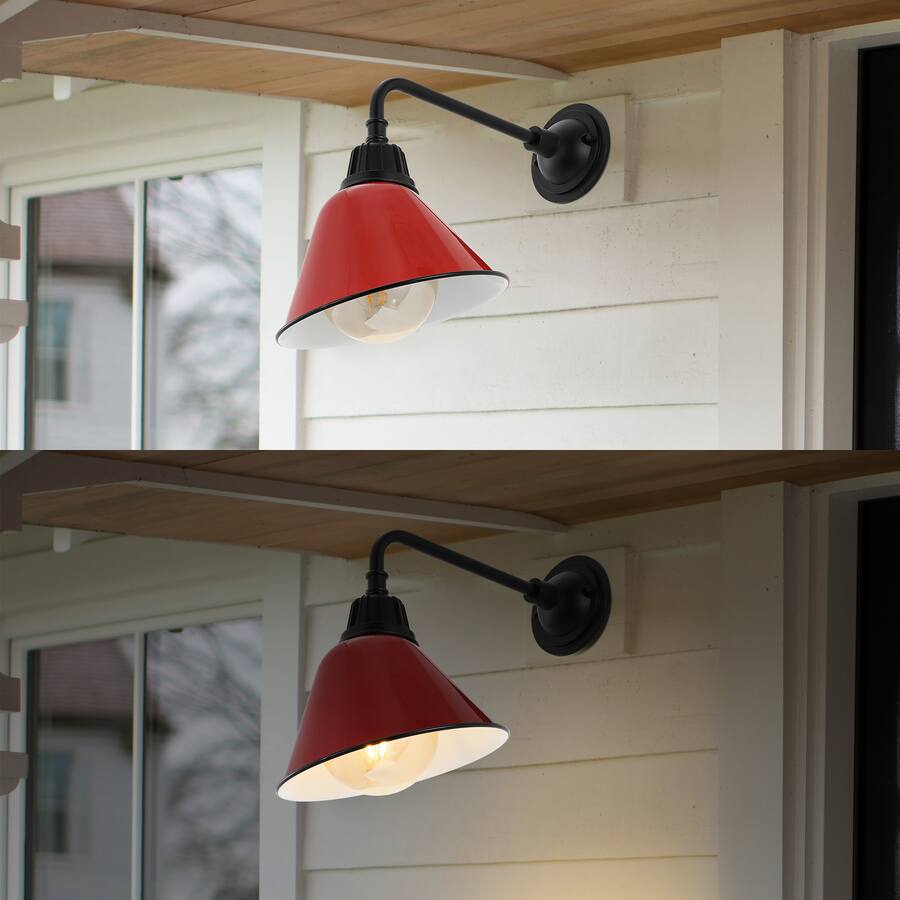 Jonathan Y Croydon 9.63" 1 Light Farmhouse Industrial Indoor/Outdoor ...