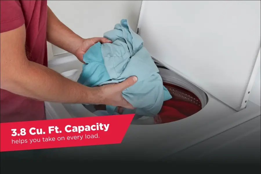 3.8 Cu. Ft. Capacity on every load. Helps you take on every load.