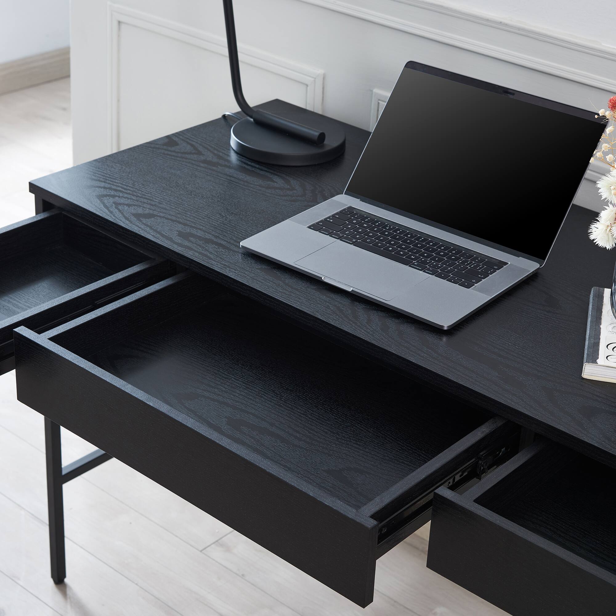 Alt View 20. Hudson&Canal - Evans Writing Desk - Black.