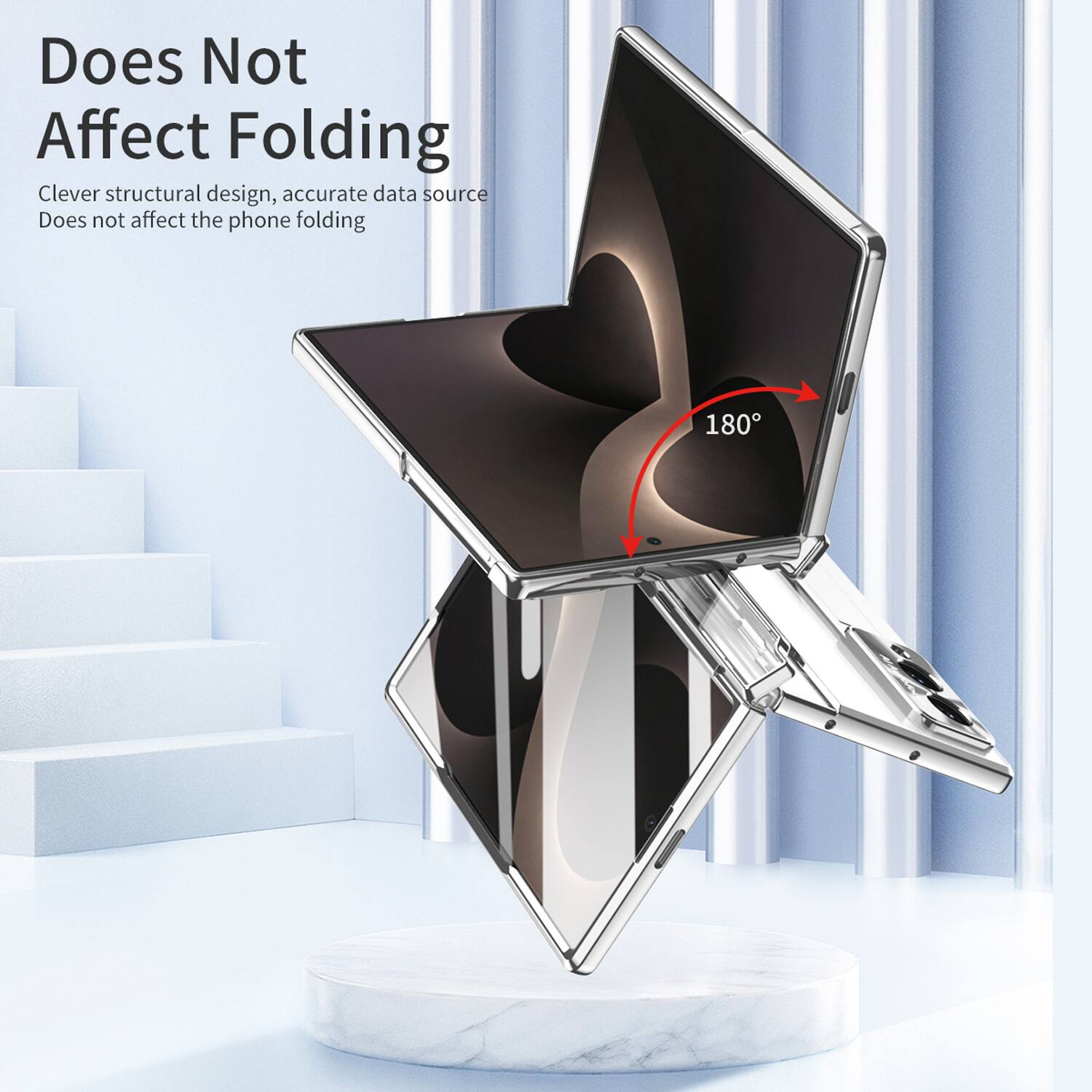 Does Not Affect Folding

Clever structural design, accurate data source. Does not affect the phone folding 180°