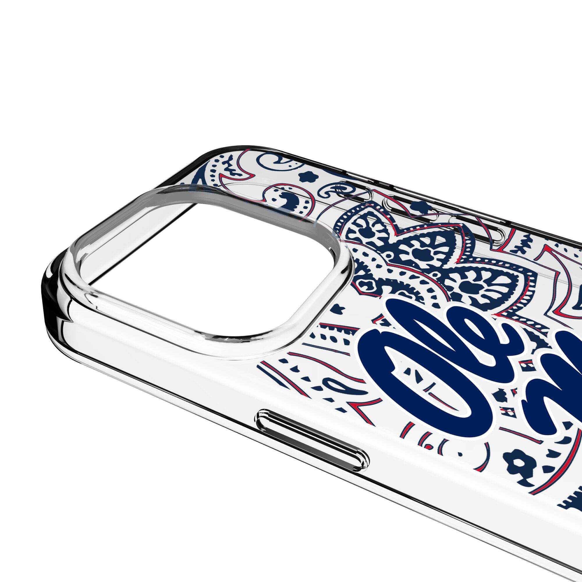 Alt View 2. Keyscaper - Ole Miss Rebels iPhone Paisley Design Clear Case - 16 Pro - Multicolor.