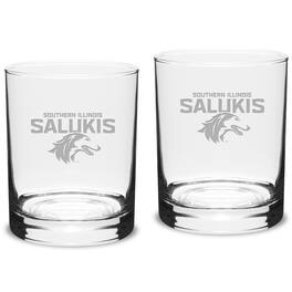 Jardine - Southern Illinois Salukis 14oz. 2-Piece Classic Double Old-Fashioned Glass Set - Multicolor