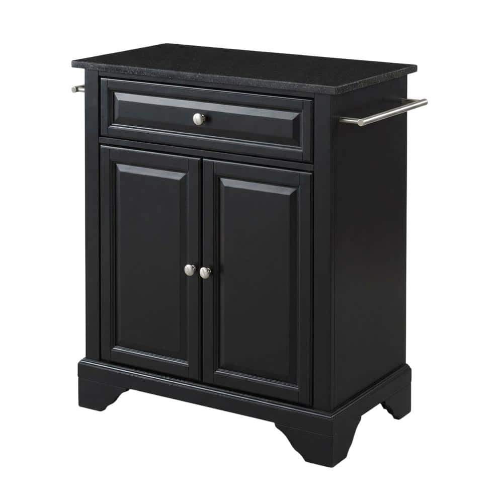 Crosley Furniture - Lafayette Granite Top Portable Kitchen Island/Cart - Black