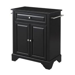 Crosley Furniture - Lafayette Granite Top Portable Kitchen Island/Cart - Black