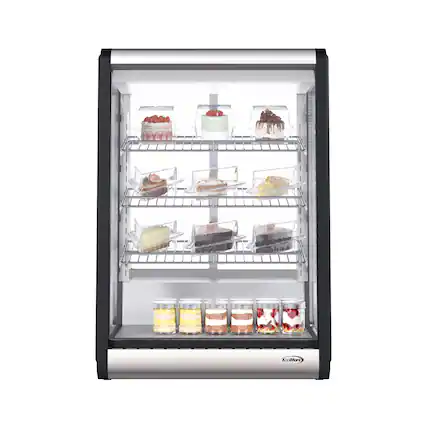 Front. Koolmore - 24 in. 4 Tier Commercial Countertop Bakery Display Refrigerator (CDC-49-SS) - black.