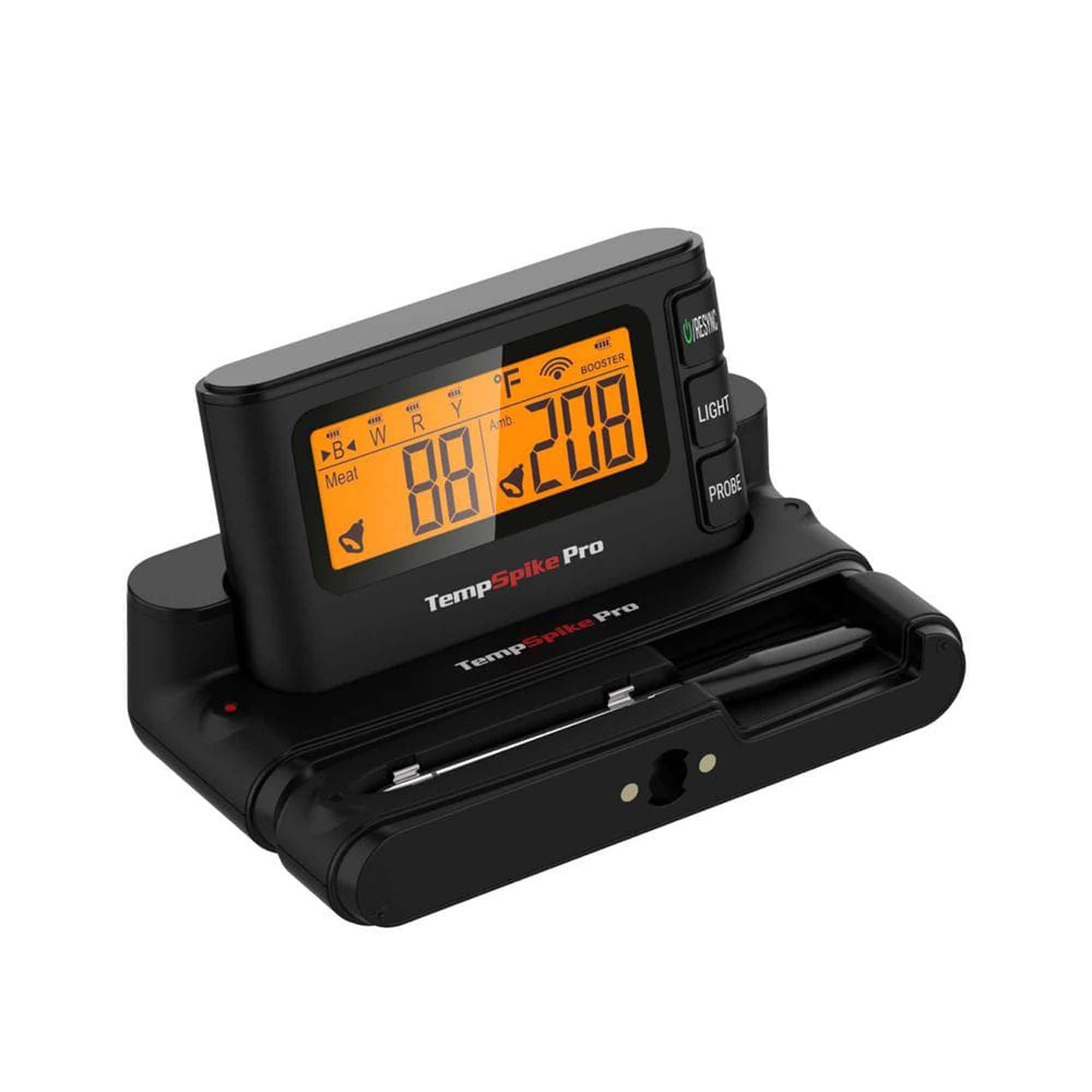 ThermoPro - TempSpike Pro WiFi & Bluetooth Wireless Meat Thermometer with 1 Probe and Detachable Display - Black