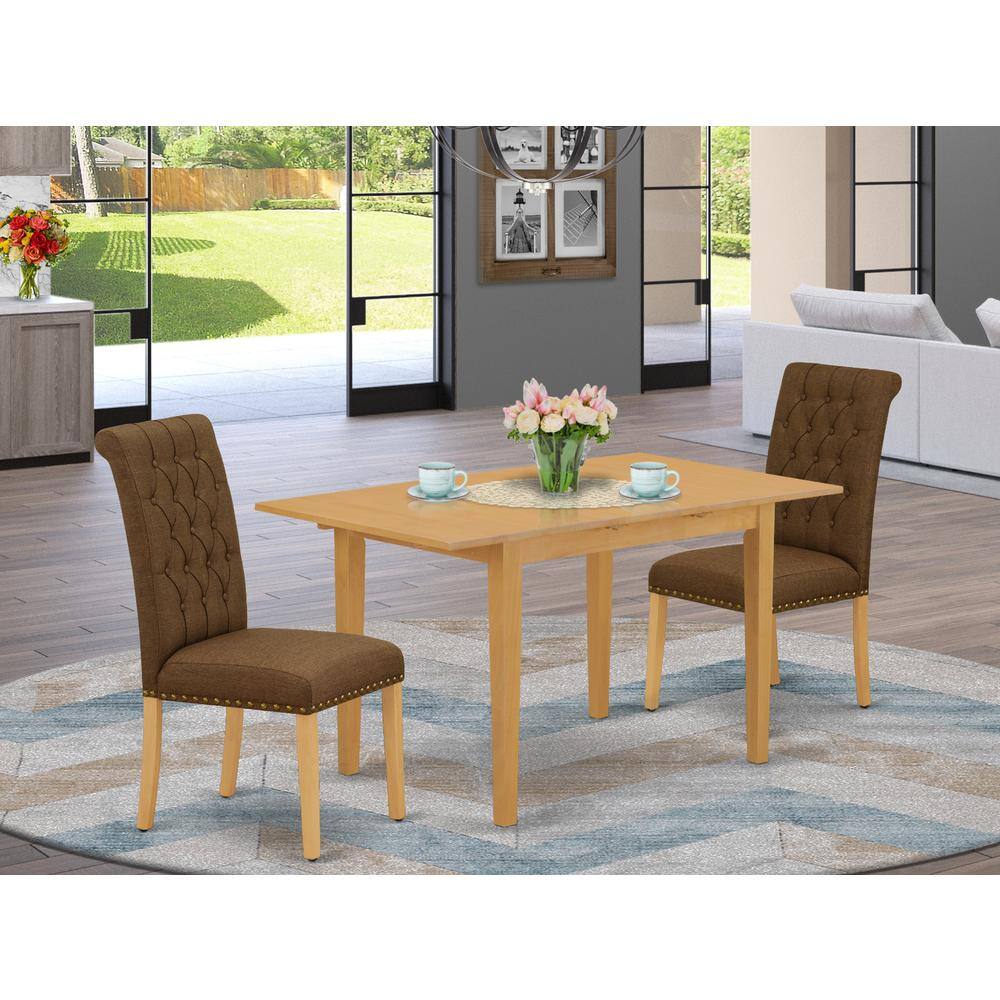 Left. East West Furniture - Dining Room Set Oak - Brown.