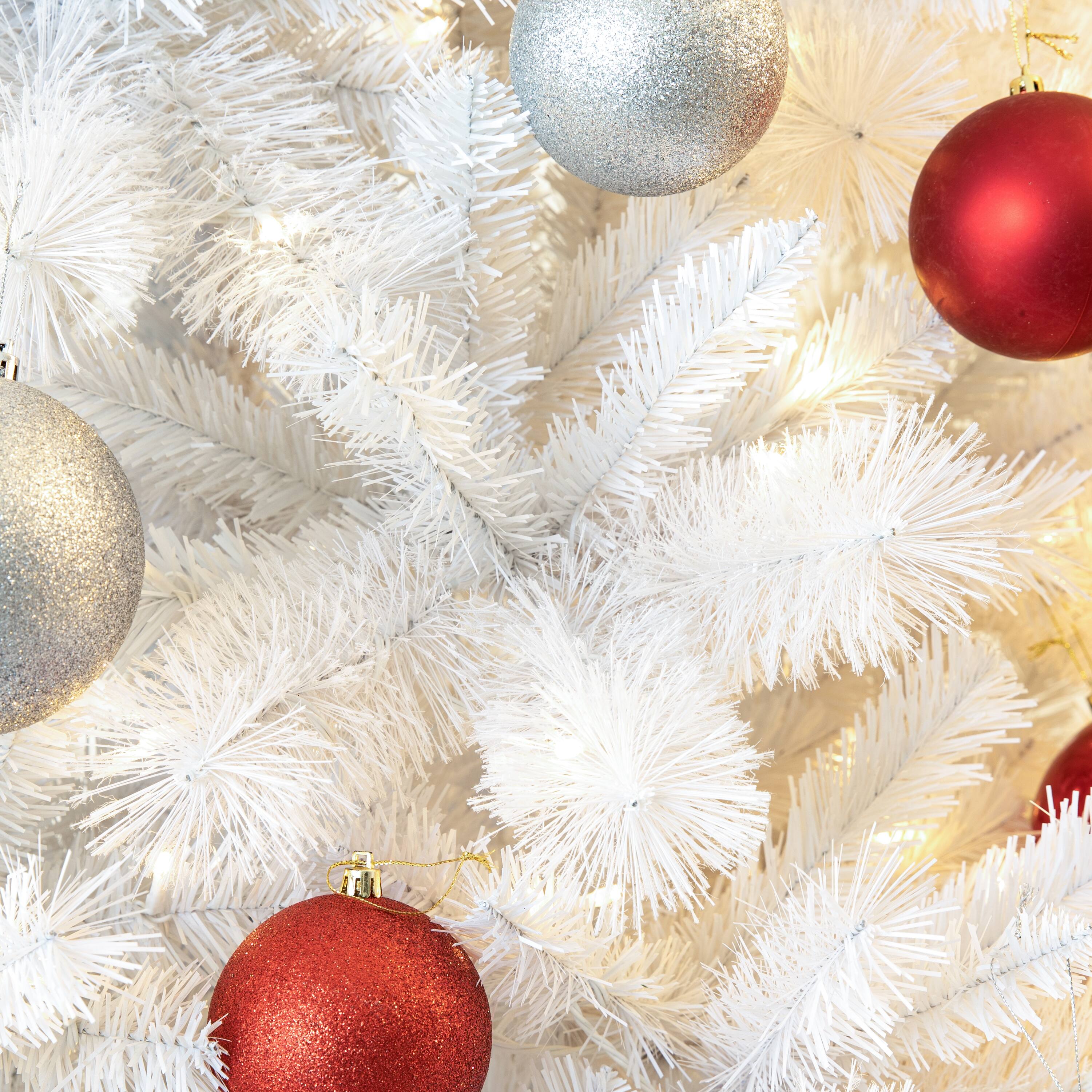 Alt View 10. Glitzhome - 10ft Pre-Lit White Pine Full-size Artificial Christmas Tree with 800 Warm White Lights - White.