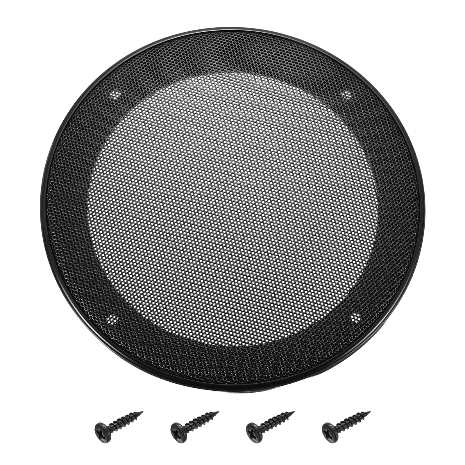 Unique Bargains - Speaker Grill Mesh Cover, Metal Subwoofer Grill Guard Protector ABS Frame for Car Audio, 4 Screws Included - Black Black