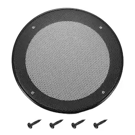 Unique Bargains - Speaker Grill Mesh Cover, Metal Subwoofer Grill Guard Protector ABS Frame for Car Audio, 4 Screws Included - Black Black