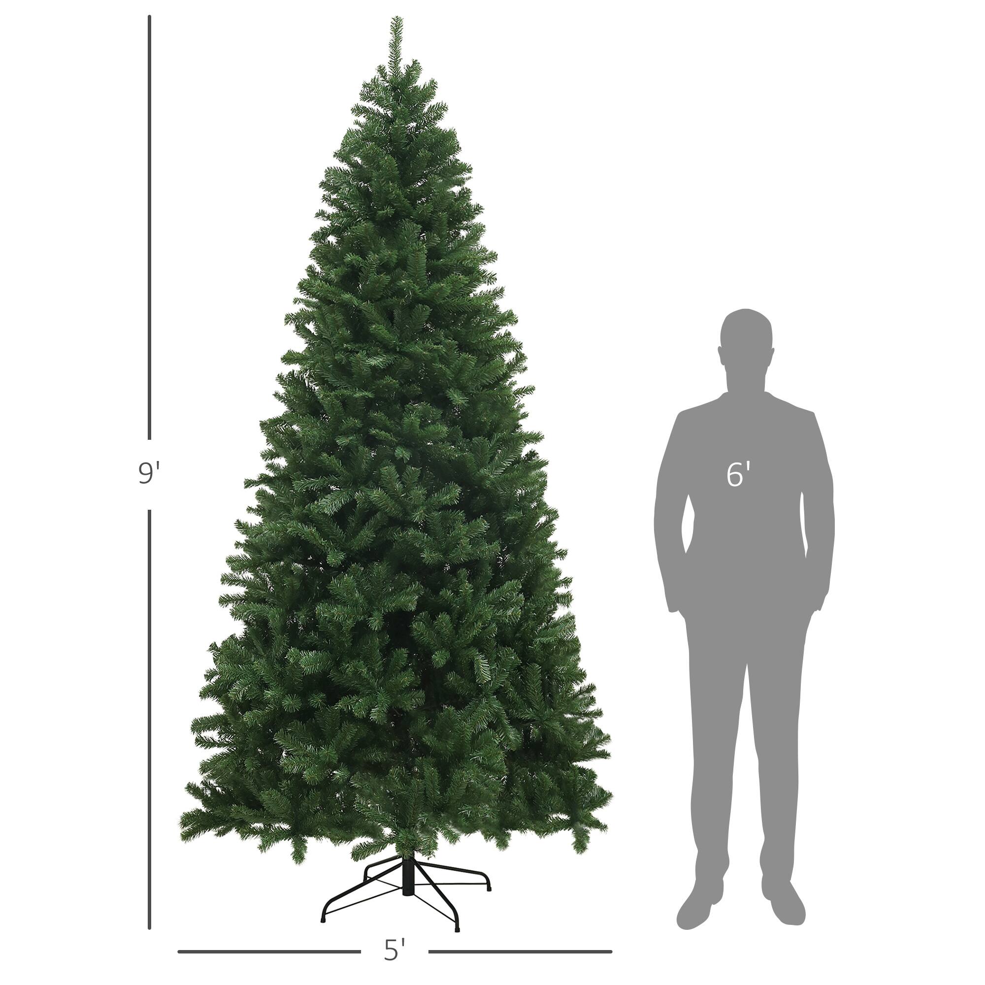 Alt View 2. Homcom - Artificial Christmas Tree, 2132 Branch Tips, Auto Open, Steel Base - green.