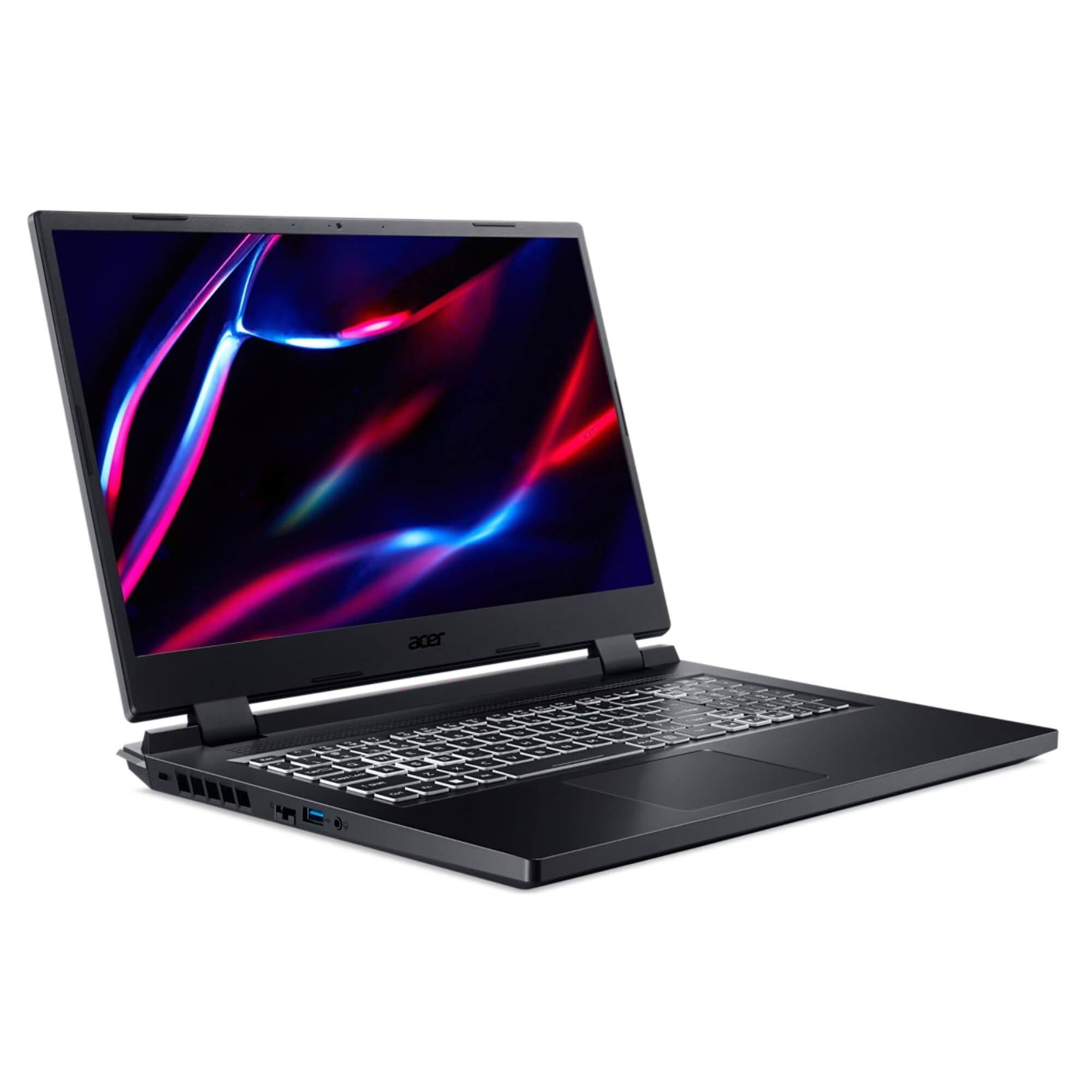 Angle. Acer - Nitro 5 - 17.3" Laptop Intel Core i5-12450H 2.0GHz 8GB RAM 512GB SSD W11H - Black.