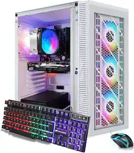 STGAubron - RGB Computer Desktop PC, AMD Ryzen 7 5700G up to 4.6G, 16GB DDR4, 1TB SSD, WiFi & BT 5.2, RGB Fan*4, Win11H - Black