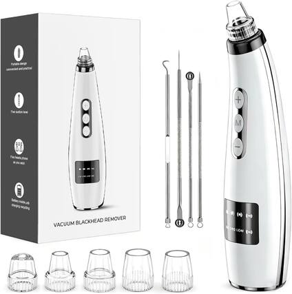 Portable design convenient and practical
Five suction level
Five heads, choose as you wish
Battery inside, USB charging recycling
VACUUM BLACKHEAD REMOVER