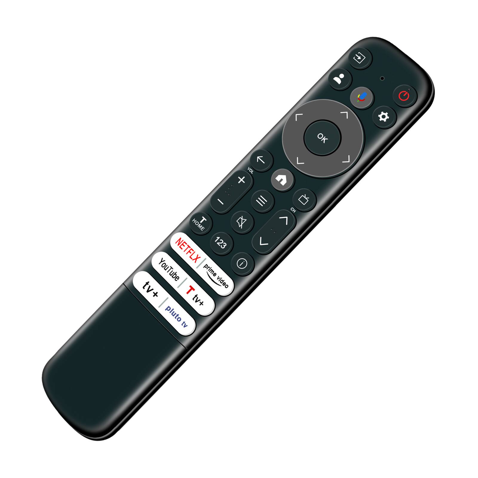 OK  
7  
VOL X  
/ HOME T NETFLX 123 YouTube prime video tv+ + T tv+ pluto tv