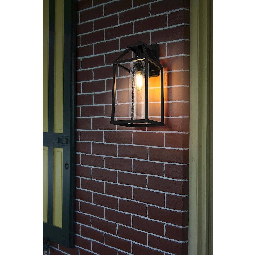 Alt View 4. Elegant Lighting - Zora 19 inch Outdoor Wall sconce in Black - Black And Clear.