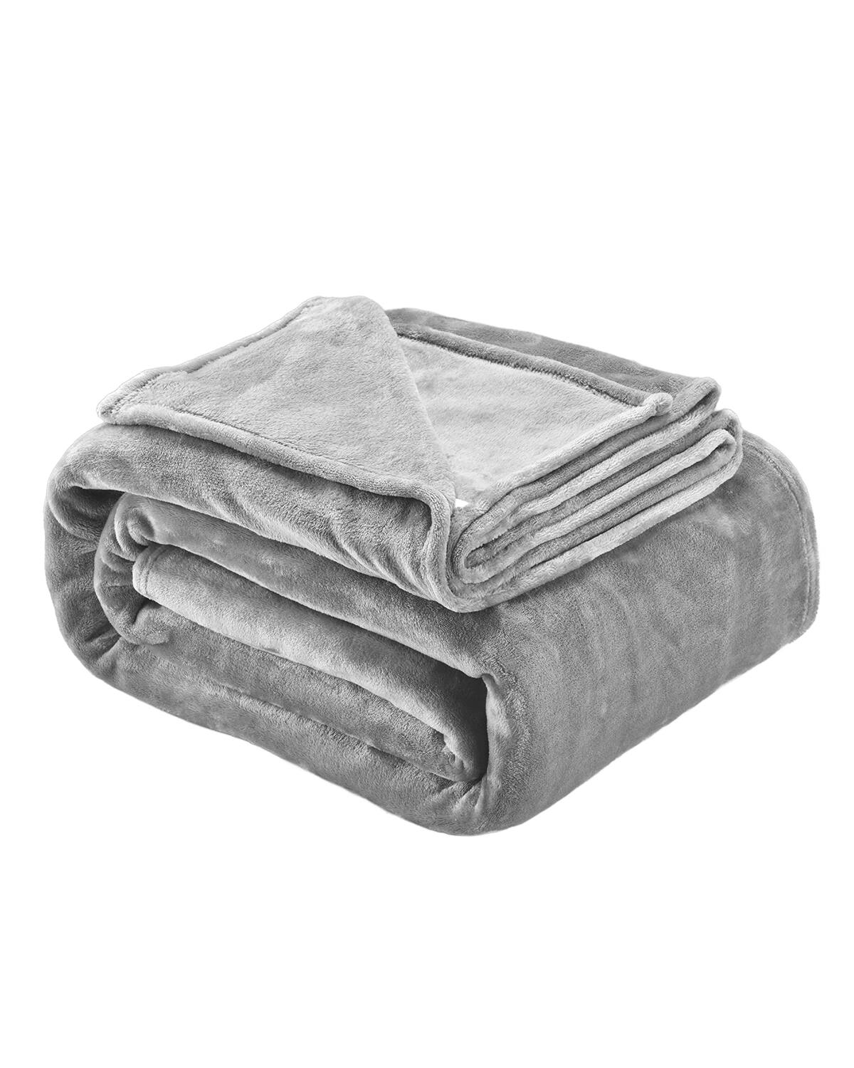 VEVOR - Queen Size Blanket, 90 x 90 inches, Lightweight and Fuzzy Throw Blanket for Bed, Cozy Grey Queen Blanket for All Season - Gray