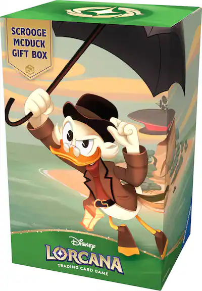 box of lorcana cards Disney TCG his realm Jafar has taken over Archazias Island Disney Lorcana: Winterspell Scrooge McDuck