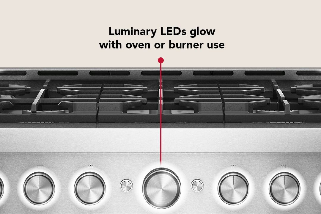 Luminary LEDs glow with oven or burner use