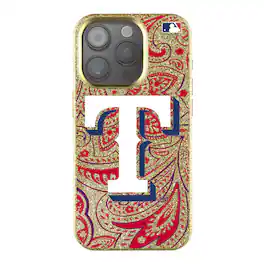 Keyscaper - MLB - Texas Rangers Paisley Bling iPhone Case - 14 - Gold