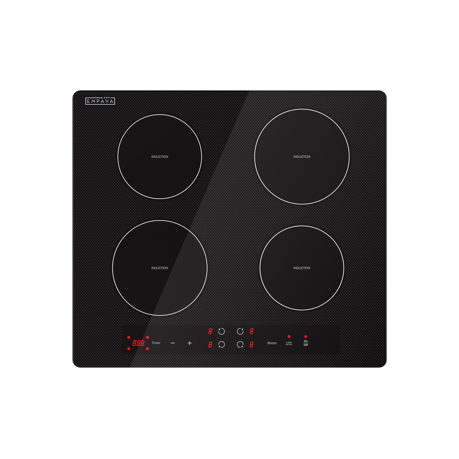 Empava - 24 in. Electric Stove Induction Cooktop with 4 Power Boost Burners - Black