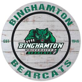 Jardine - Binghamton Bearcats 20'' x 20'' Indoor/Outdoor Weathered Circle Sign - White