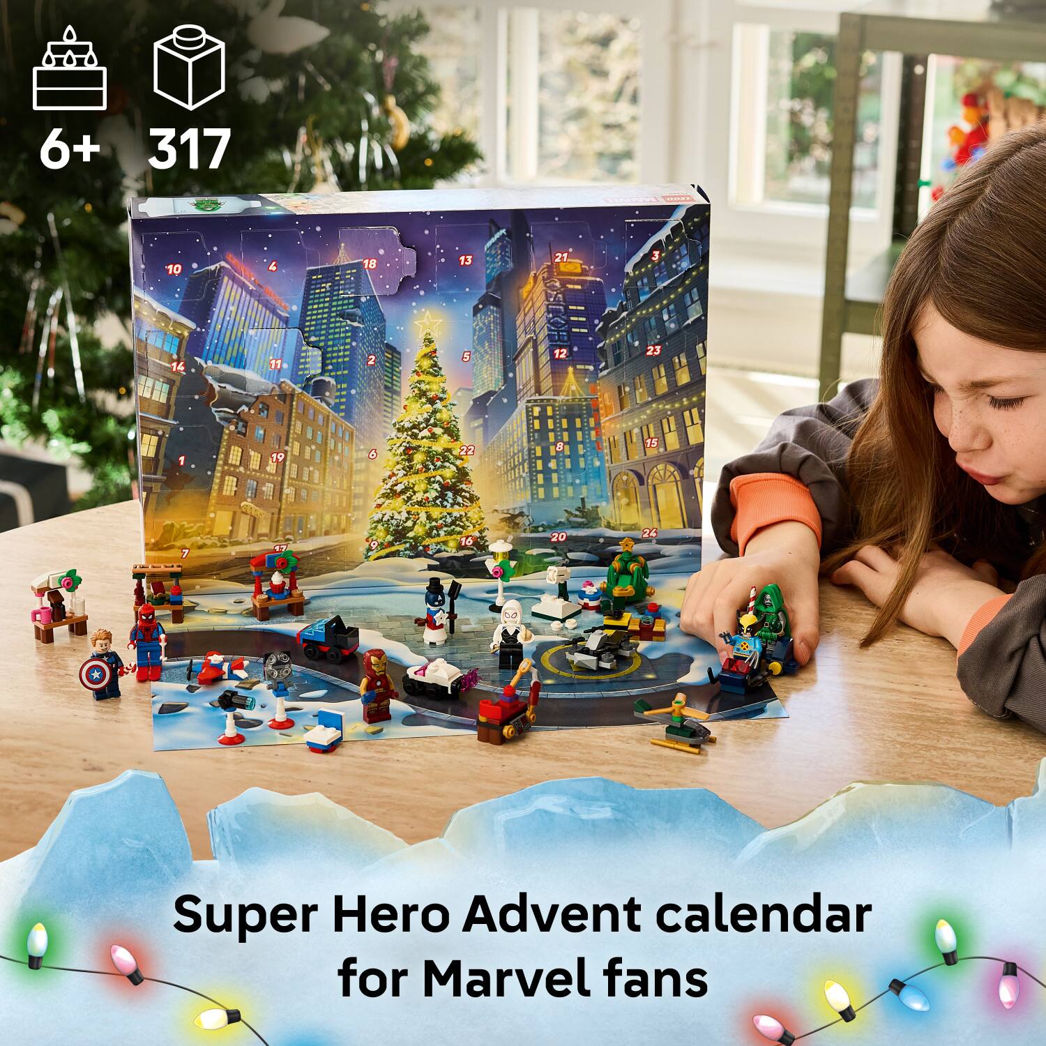 6+  
317  
MARVEL R237  
10  
4  
18  
13  
21  
3  
14  
11  
2  
5  
12  
23  
1  
19  
6  
22  
1  
8  
15  
2  
7  
17  
9  
16  
20  
24  
00  
Super Hero Advent calendar for Marvel fans