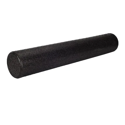 Front. Power Systems - Round Foam Roller 36" – Firm Back & Neck Massager for Pain Relief and Recovery - Black.