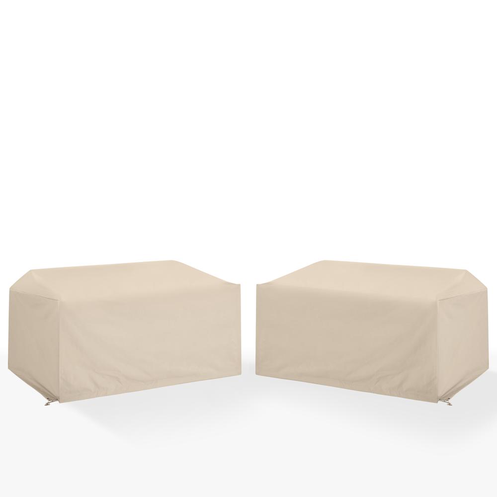 Alt View 1. Crosley Furniture - 2Pc Outdoor Loveseat Furniture Cover Set - 2 Loveseats - Tan.