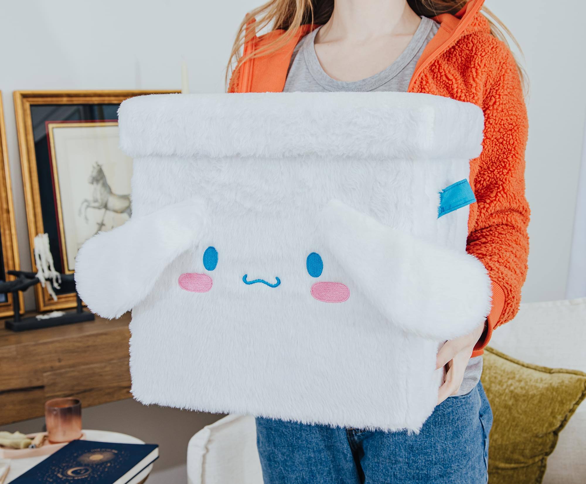 Alt View 4. Ukonic - Sanrio Cinnamoroll 13 x 13 Inch Plush Storage Cube - White.