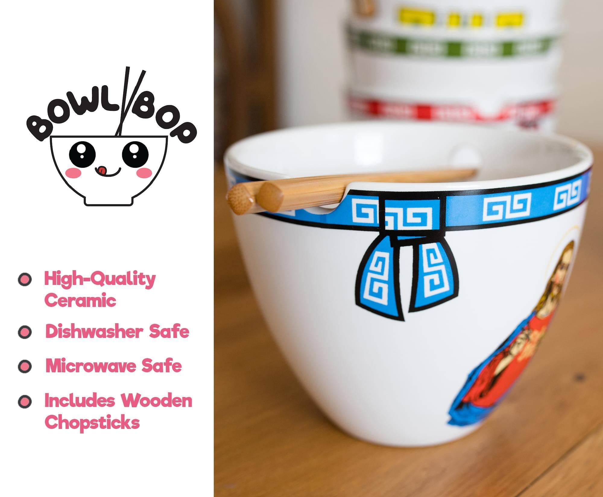Bowl/Bor High-Quality Ceramic Dishwasher Safe Microwave Safe Includes Wooden Chopsticks