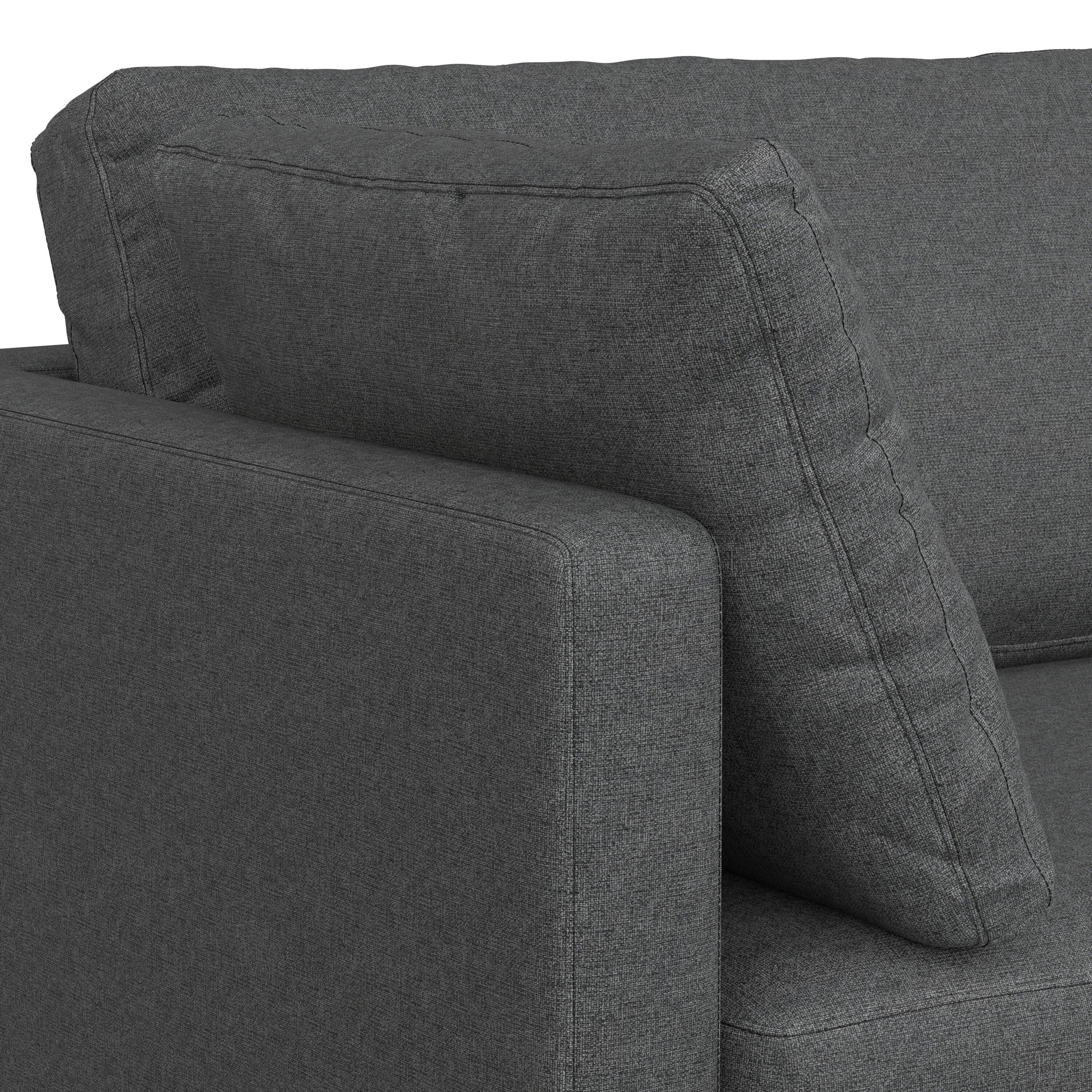 Alt View 6. Simpli Home - Ava 90-inch Sofa in Tightly Woven Performance Fabric - Pebble Grey.