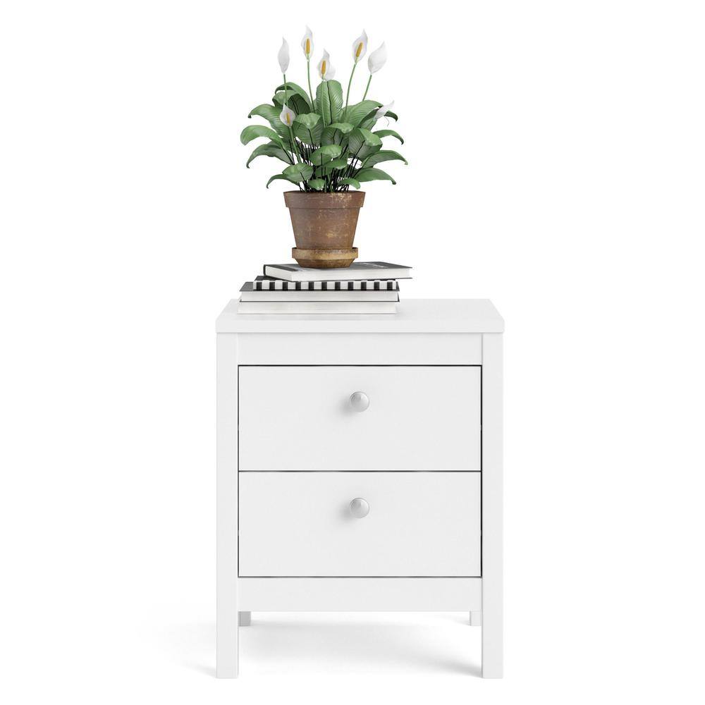 Alt View 8. Tvilum - Madrid 2 Drawer Nightstand - White.