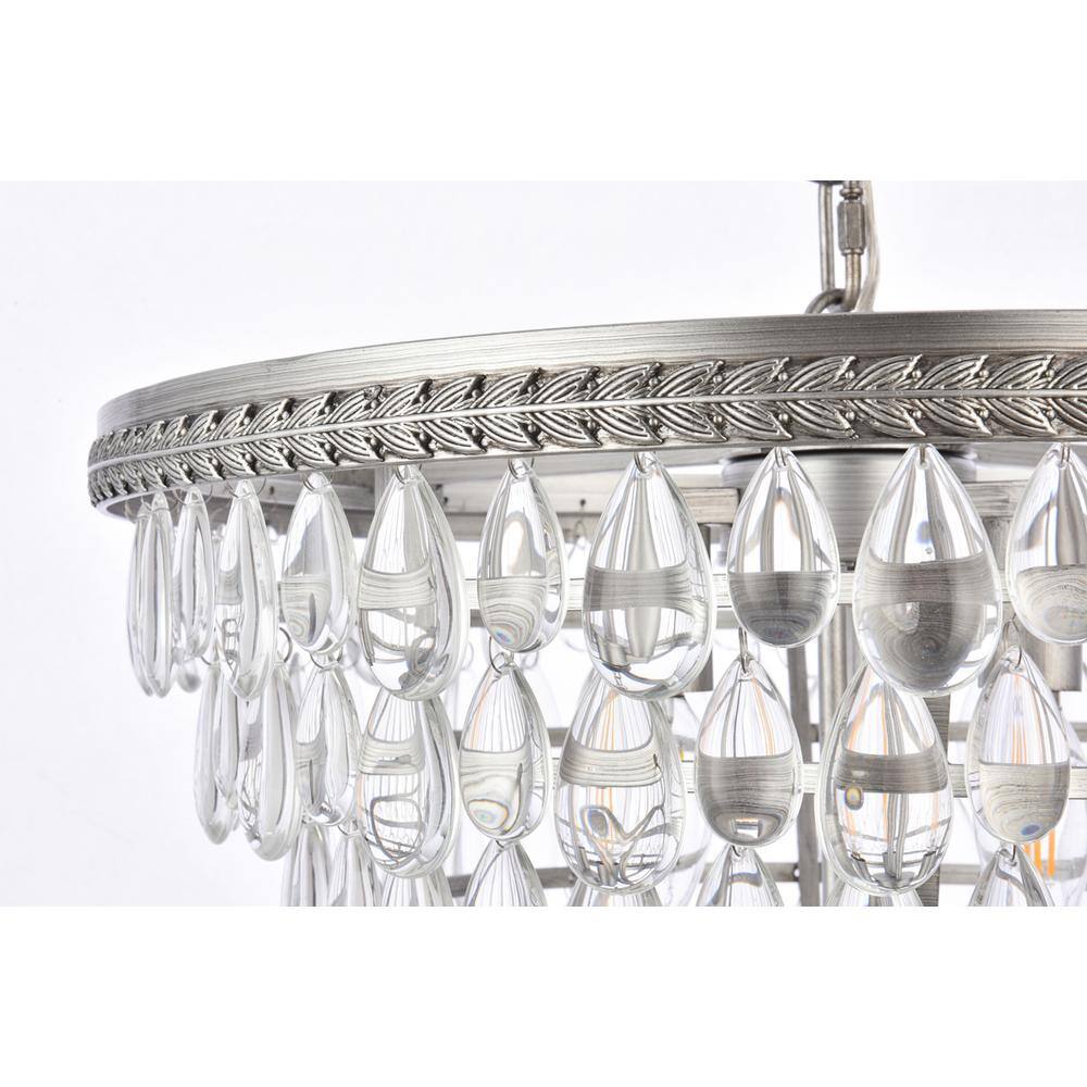 Alt View 2. Urban Classic - Nordic 5 light antique silver Pendant Clear Royal Cut Crystal - Antique Silver.