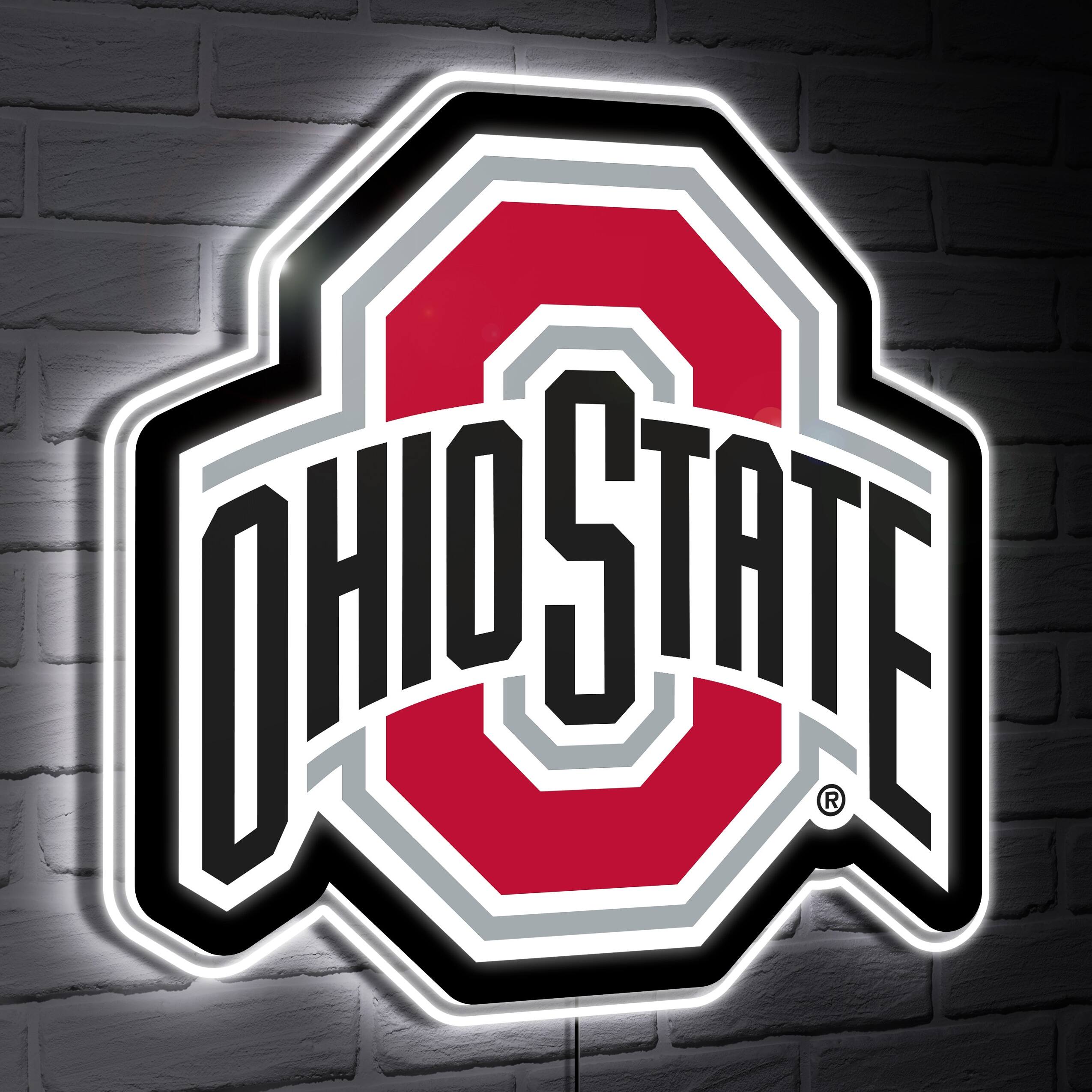 Ohio State Buckeyes LED Team Logo Shaped Lighted Wall Sign