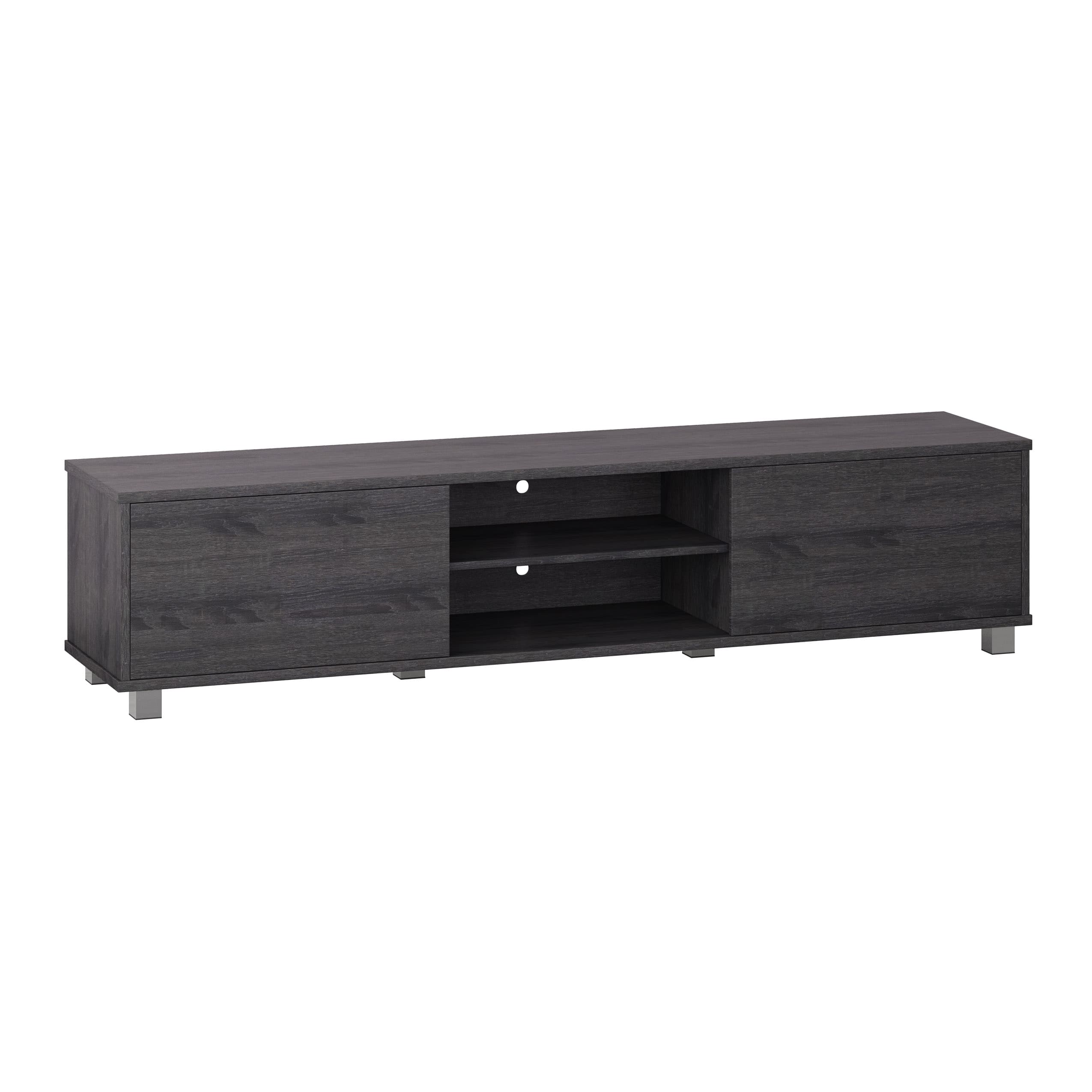 Alt View 24. CorLiving - Hollywood Collection TV Stand with Open and Closed Cabinets for Most TVs up to 85" - Dark Gray.