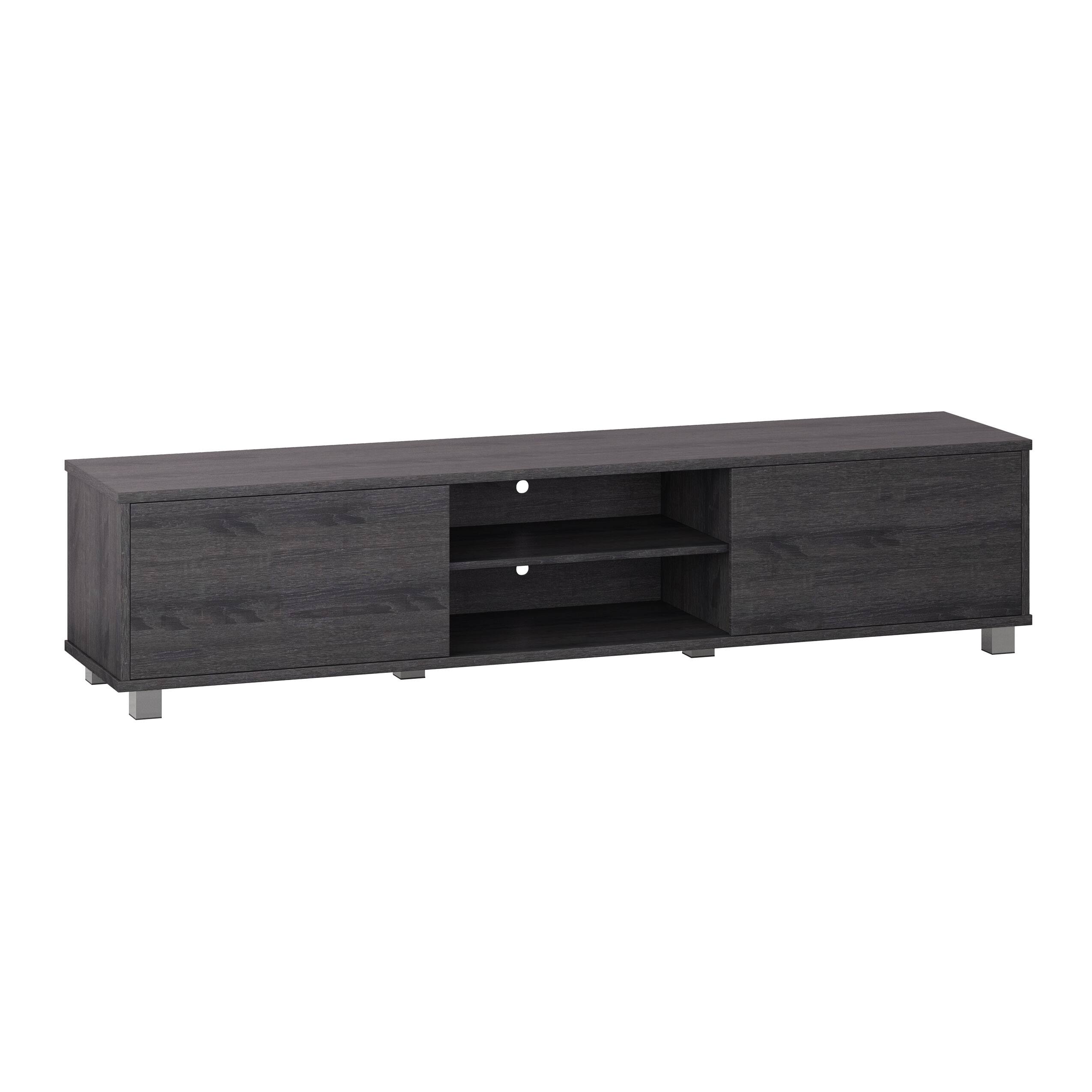 Alt View 24. CorLiving - Hollywood Collection TV Stand with Open and Closed Cabinets for Most TVs up to 85" - Dark Gray.