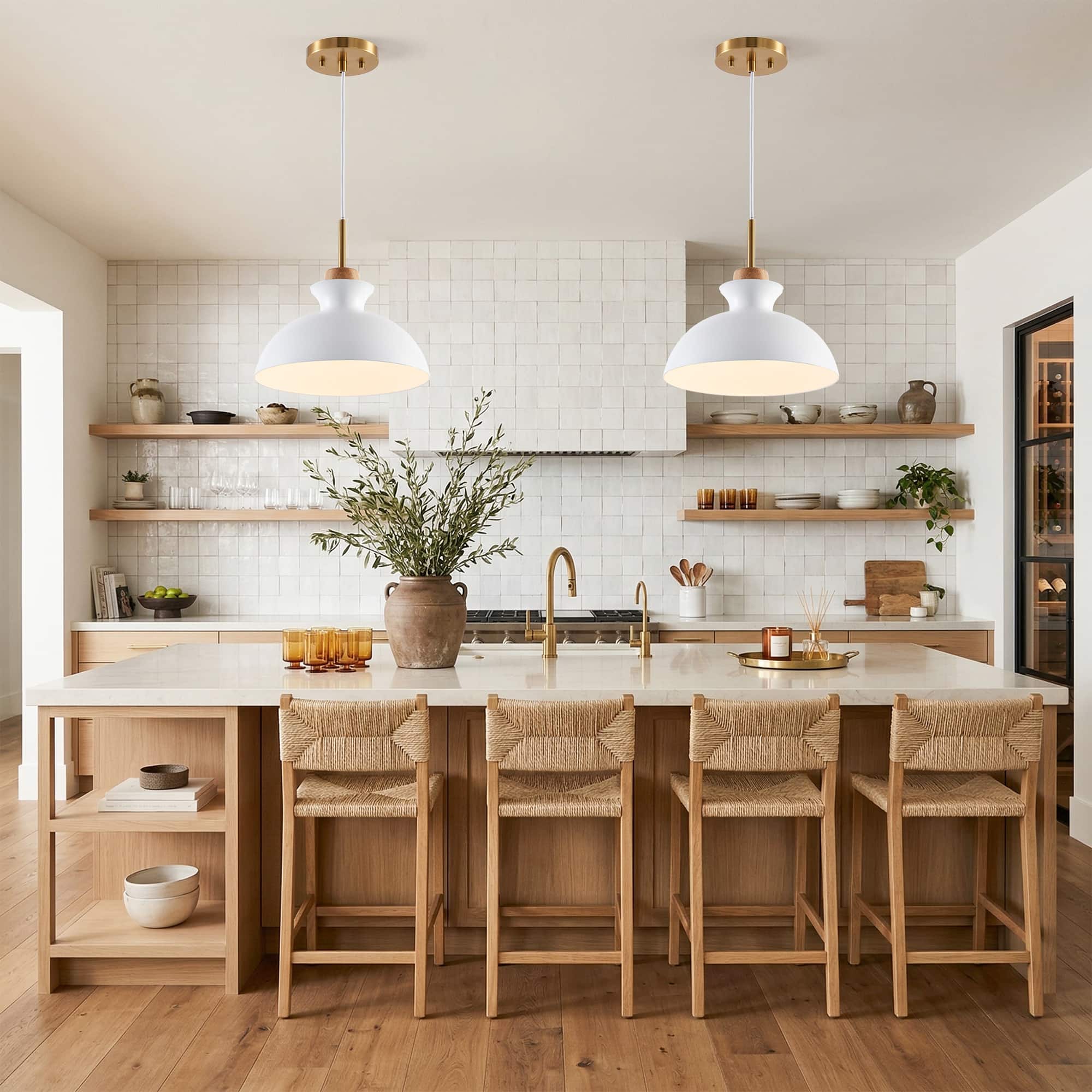 Parrot Uncle - 1-Light Modern Hanging Pendant Light for kitchen - White