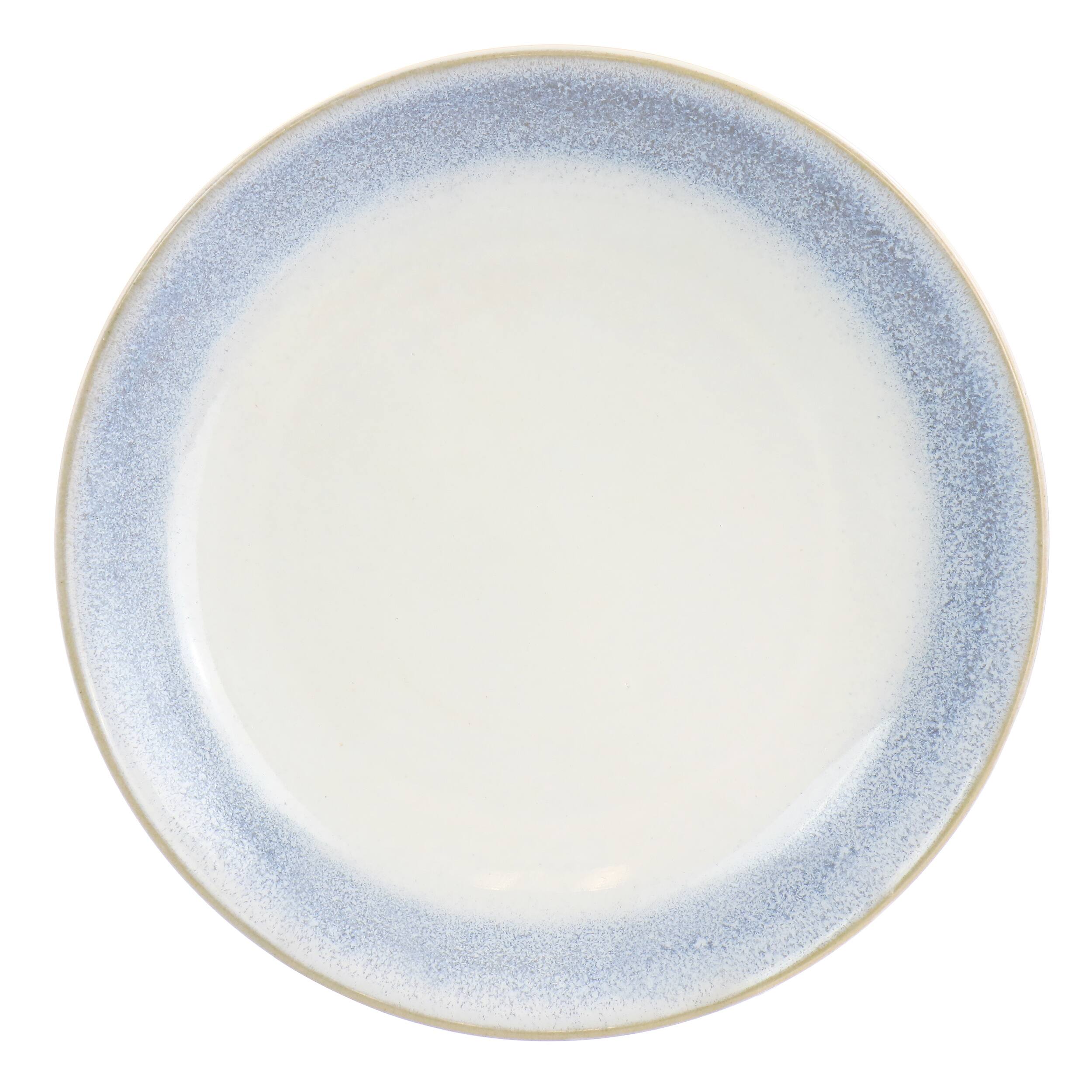 Alt View 2. Martha Stewart - Martha Stewart Blue Rim 8.25 Inch 6 Piece Stoneware Salad Plate Set in Blue - Blue.