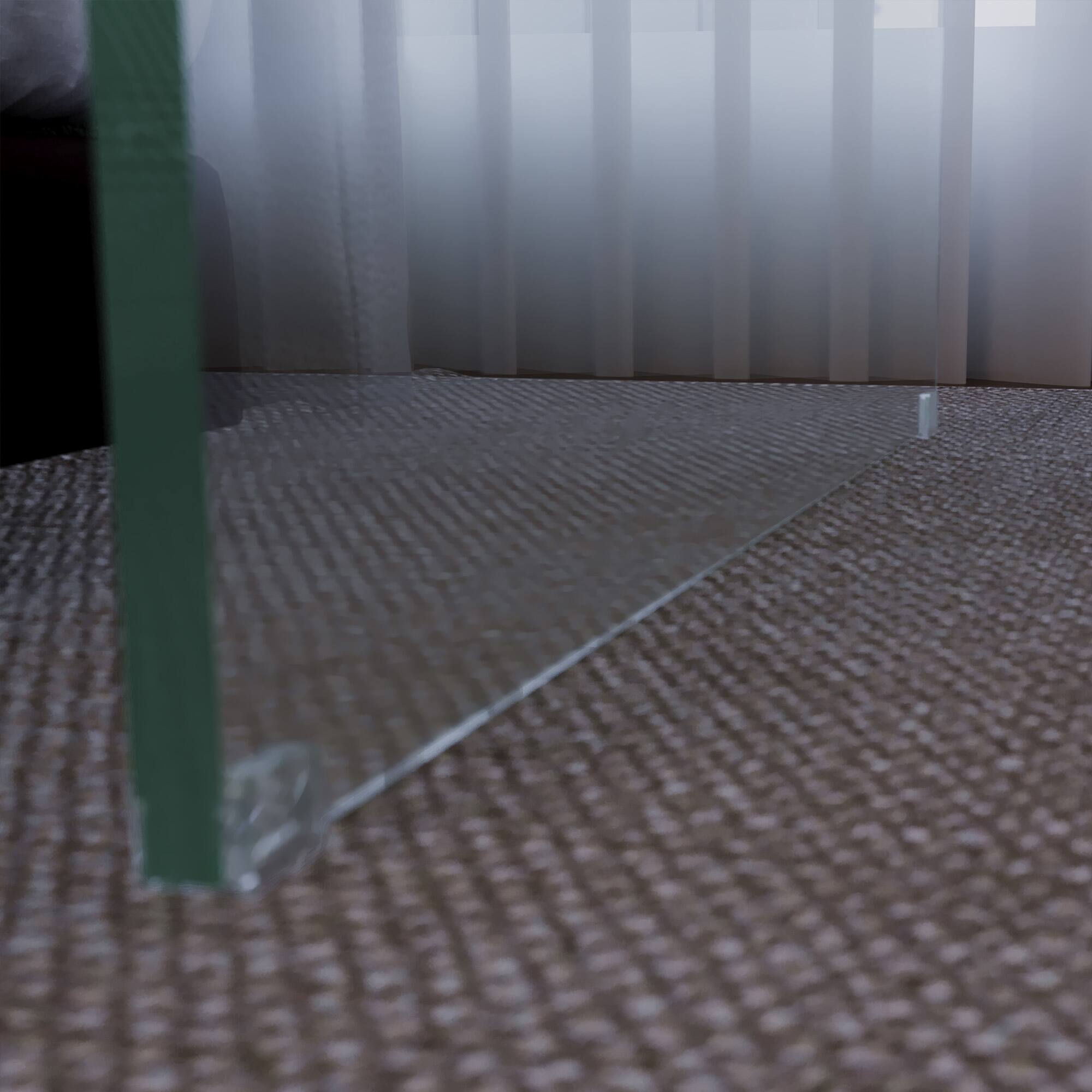 Alt View 2. luck idea - Modern 53.14" Rectangular Writing Desk with Transparent Tempered Glass Top - Clear Glass.